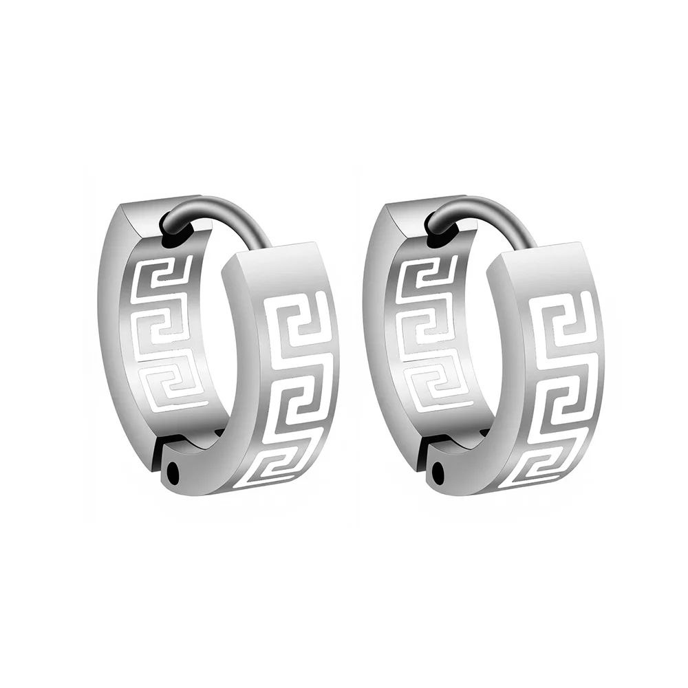 316L stainless steel pattern design neutral earrings 